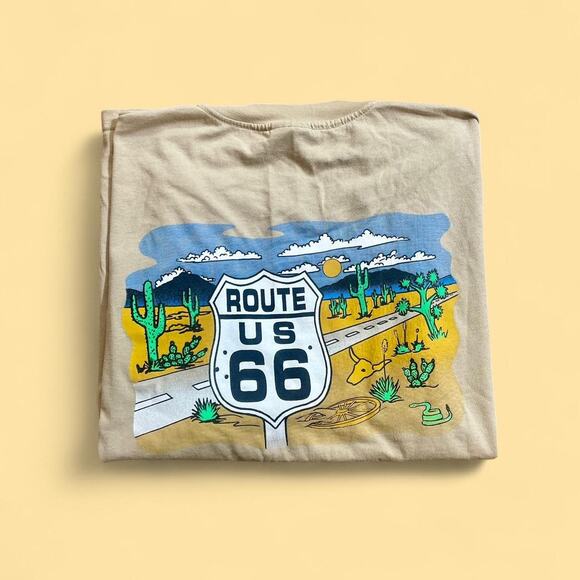 90s Route 66 Single Stitch Graphic Tee - Size XL - Picture 1 of 4